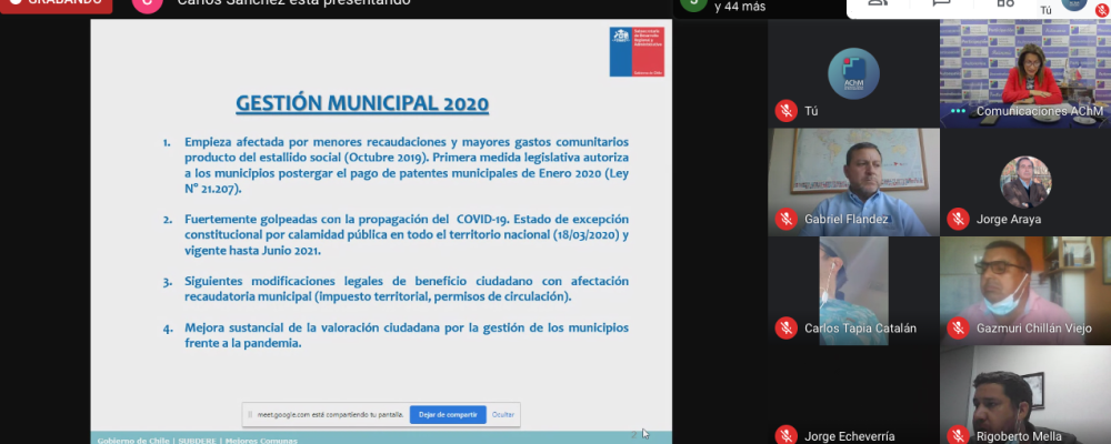 Escuela de Verano de la AChM abordó el tema de finanzas municipales y las expectativas para el 2021