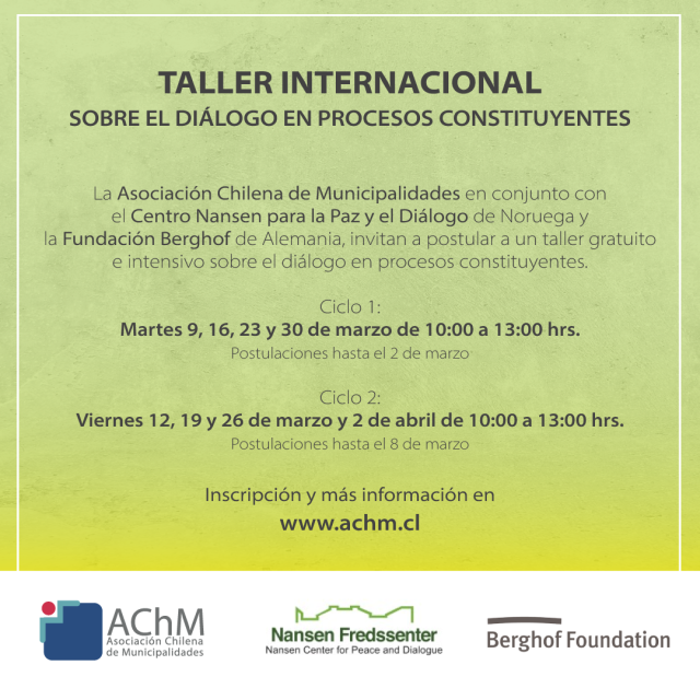 Postulación a Taller Internacional sobre el Diálogo en Procesos Constituyentes