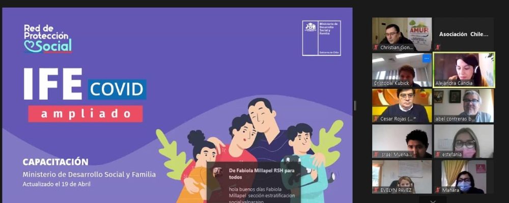 Ministerio de Desarrollo Social realiza capacitación municipal sobre el IFE Covid Ampliado