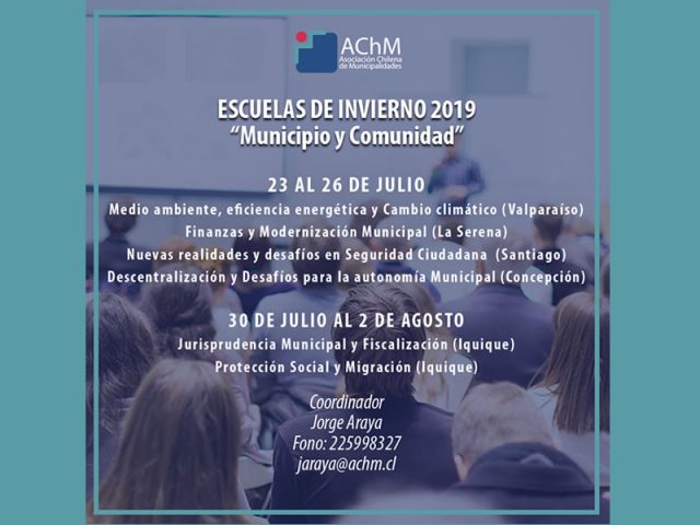 Escuelas de Invierno 2019 (Valparaíso, La Serena, Santiago y Concepción )